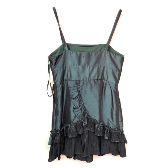 S.L. Fashions Emerald Green Taffeta Dance Dress - Picture 2 of 6